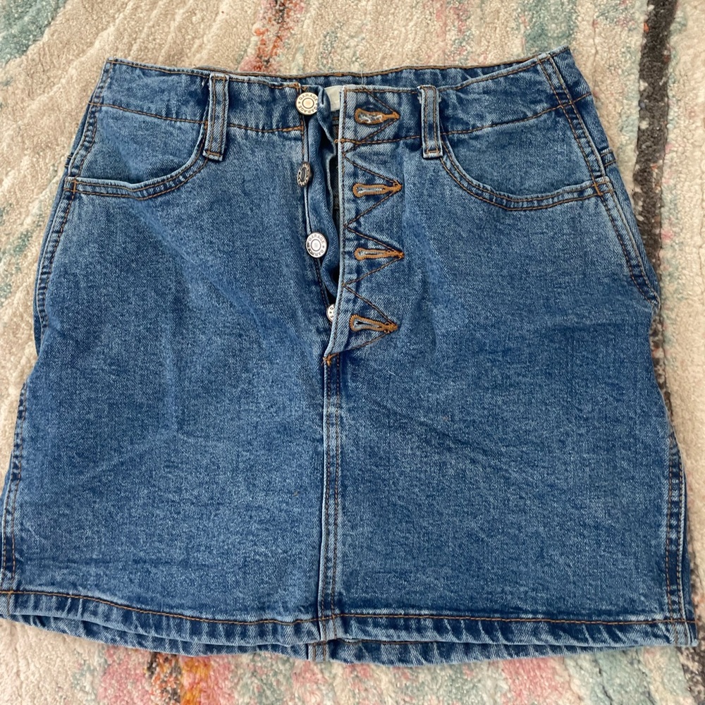 Garage high waisted denim jean skirt